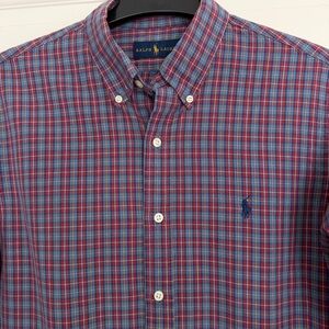 Ralph Lauren Blue & Red Plaid Button-Down Shirt